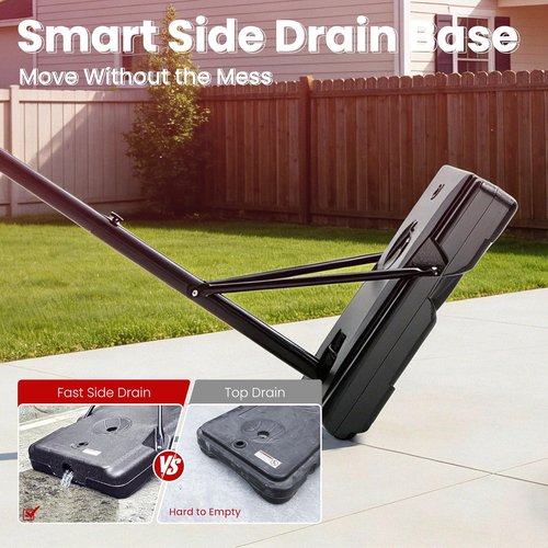 Feelwin Basketball Hoop - Portable Outdoor System with Adjustable Height for Youth & Adults | Sturdy Base