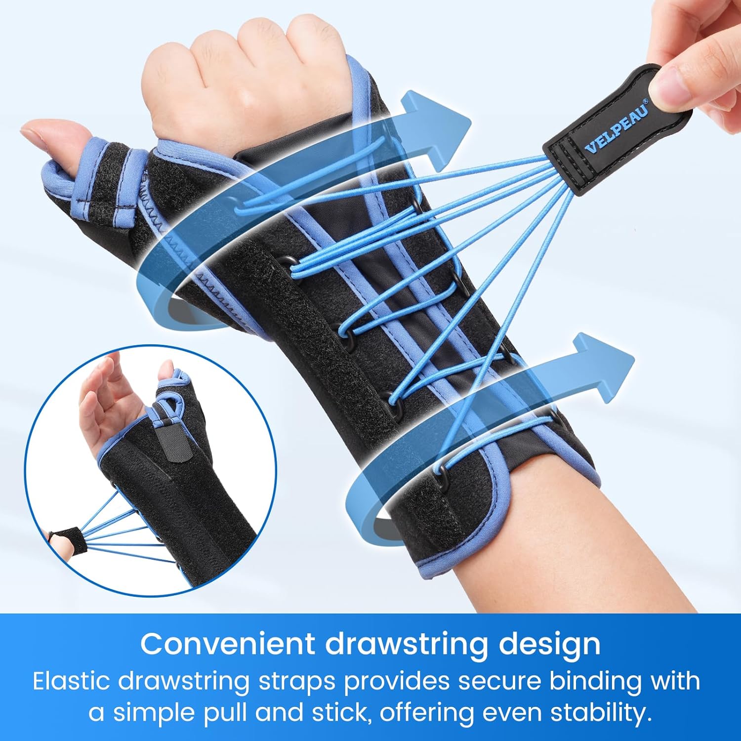 Velpeau Carpal Tunnel Wrist Brace - Thumb Stabilizer for Pain Relief | Night Support, Left Hand, Medium