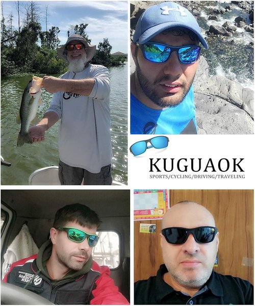 KUGUAOK Polarized Sports Sunglasses - 100% UV Protection for Men | Ideal for Driving, Cycling, Fishing