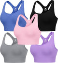 Evercute Sports Bras for Women - High Support Racerback Design | 3-Pack Seamless Padded Workout Bras
