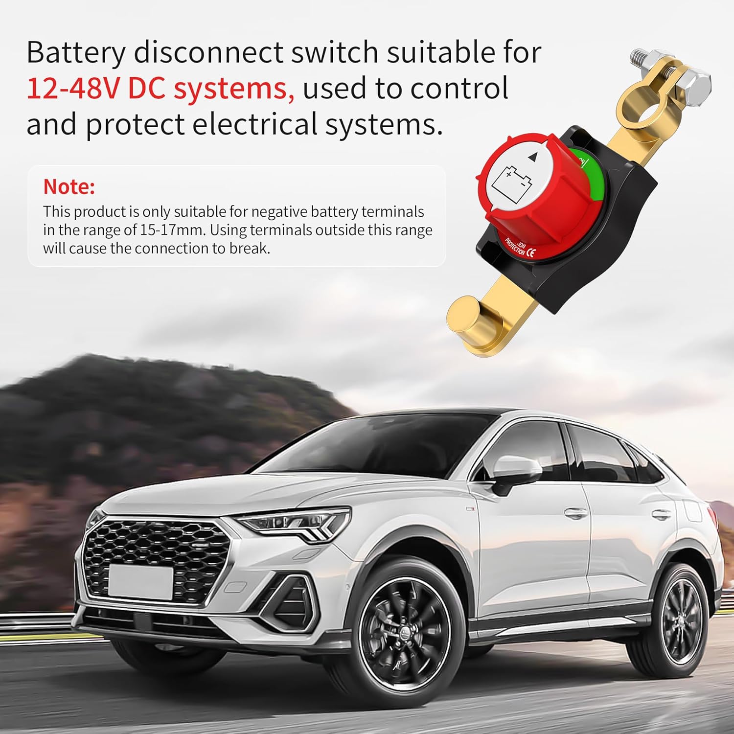 RVBOATPAT Battery Disconnect Switch - 12V 300A Negative Cut Off Switch for Auto & Marine Vehicles