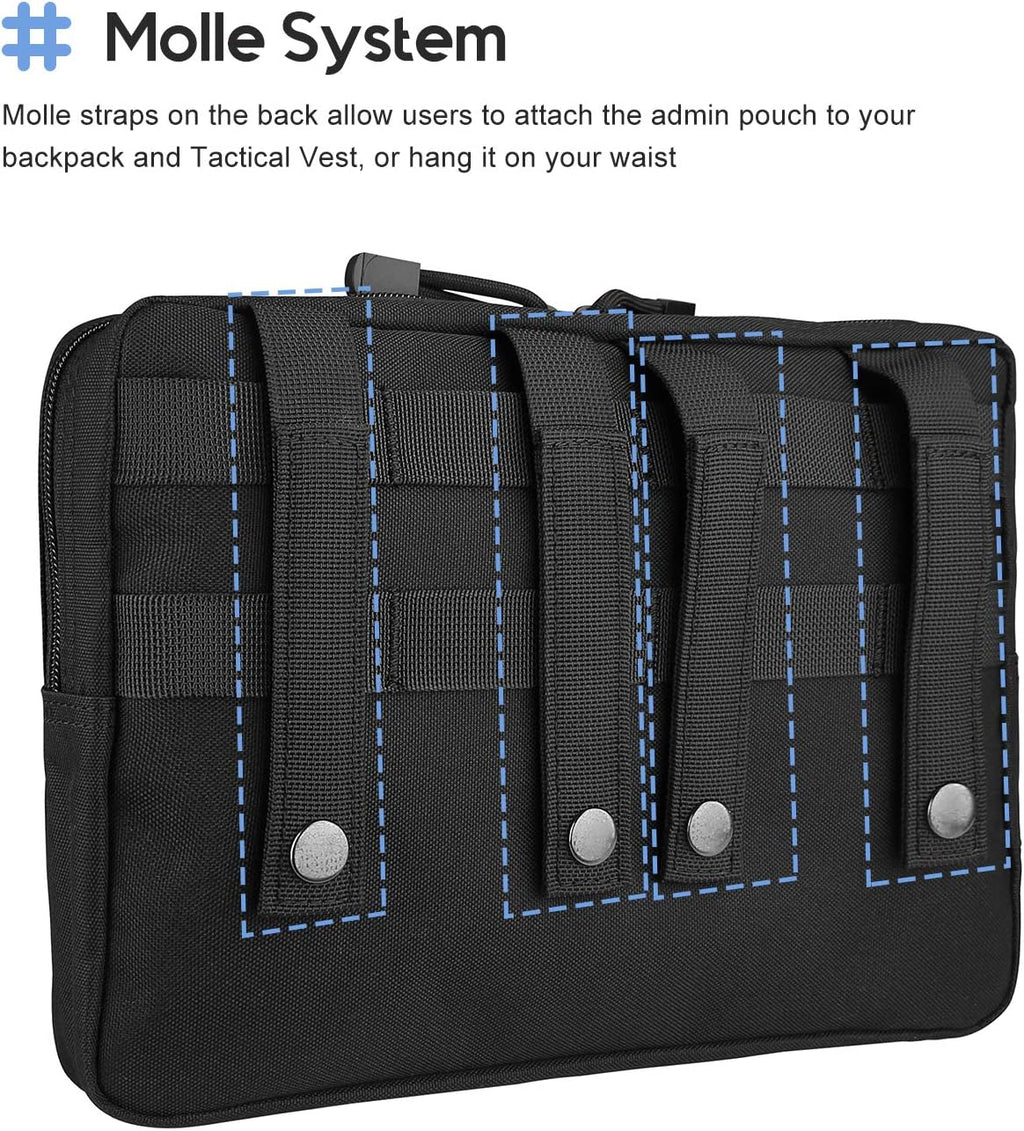 ProCase Tactical Molle Pouch - Multi-Purpose Utility Gear Bag for Outdoor Tools | Black
