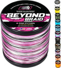 Beyond Braid Braided Fishing Line - Super Strong & Abrasion Resistant - Available in Blue Camo, Moss Camo, White, Green, Pink, 4/8 Strand