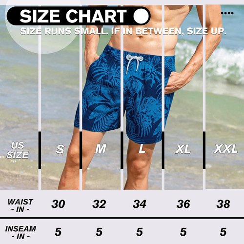 BRISIRA Men's Swim Trunks - Quick Dry 5-Inch Bathing Suits with Compression Liner & Pockets