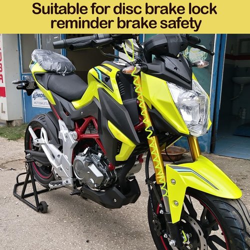 1PCS Motorcycle Disc Lock Reminder Cable Yellow Disc Lock Reminder Cable for Motorcycle Alarm Discs Brake Locks Warning Cables Anti Heft Security Spring Coil Cables
