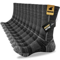 Niorasen Men's Cotton Crew Work Socks, 5 Pairs Cushioned Boot Moisture Athletic Socks for Hiking Sports Running