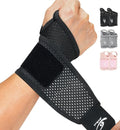 HiRui Ultra-Thin Mesh Wrist Wraps - Breathable, Adjustable Support for Pain Relief | Unisex, One Size (Black)
