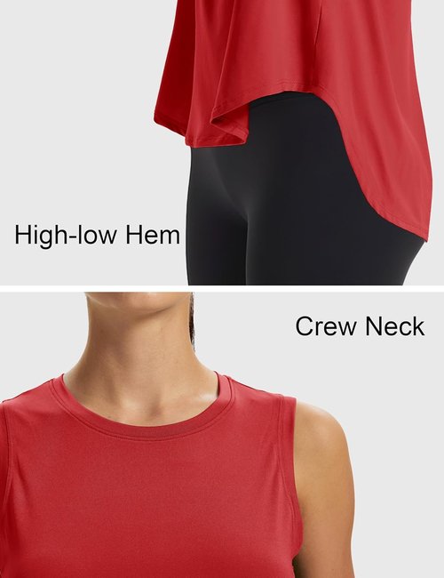 MAGCOMSEN Women's Workout Tank Top - Quick Dry Sleeveless Athletic Gym & Yoga Top | Open Back Design