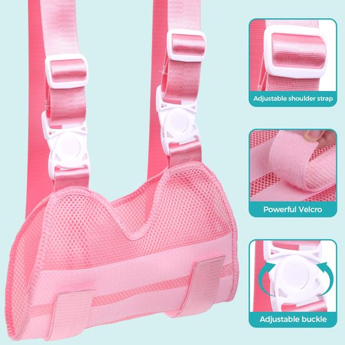 ENLUNTRA Kids Upper Extremity Sling, Breathable & Comfort Arm Sling Shoulder Immobilizer，Adjustable Arm Sling for Elbow Injury(Pink-XS)