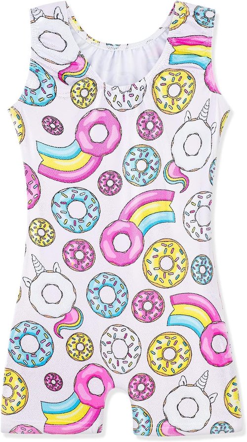 HOZIY Gymnastics Leotards with Shorts for Girls Toddlers Kids Biketard Tumbling Outfits Sparkle Unicorn Leopard Galaxy