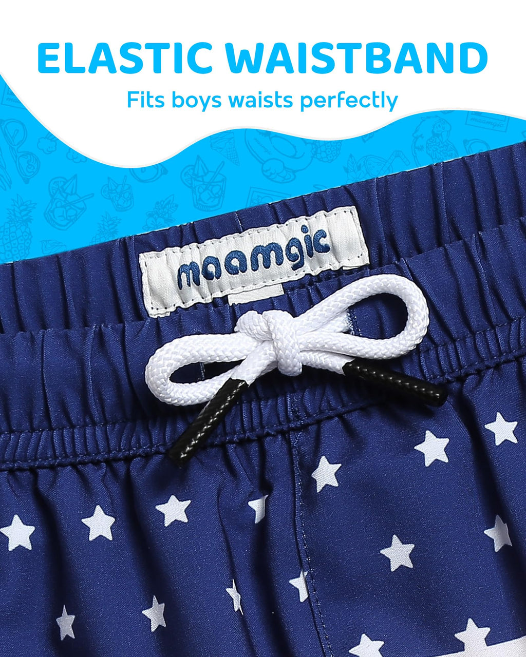 maamgic Boys Swim Trunks with Compression Liner Toddler Boy Swimsuit Quick Dry 4-Way Stretch Swimming Trunks American Flag 2T