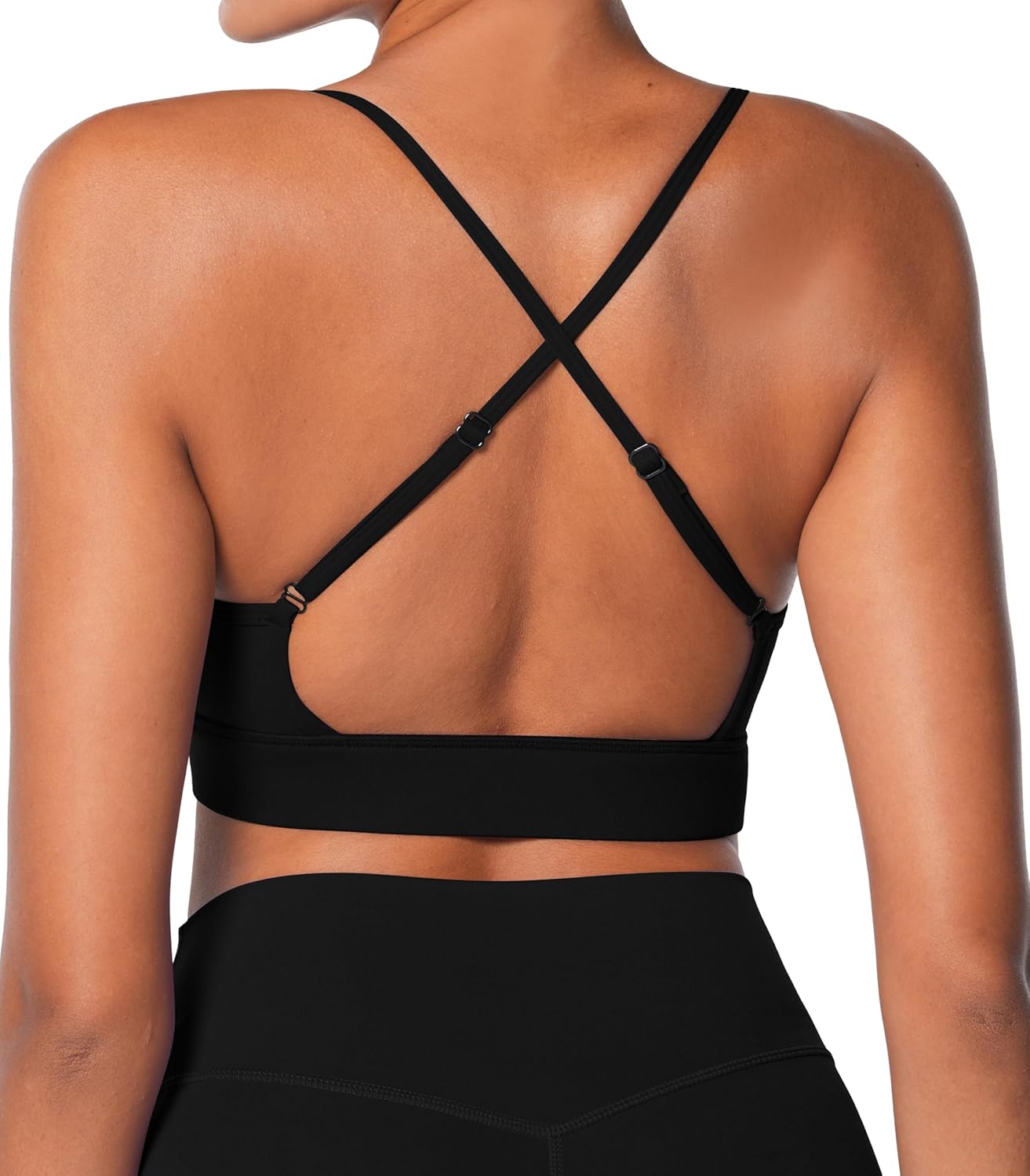 Sunzel Sports Bra - Criss-Cross Open Back Adjustable Strappy Design | Padded Yoga Bra for Women