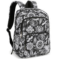 Searock Quilted Backpack for Women, Floral Backpack for Girls, Cotton Lightweight Bookbag for Travel, Work Black