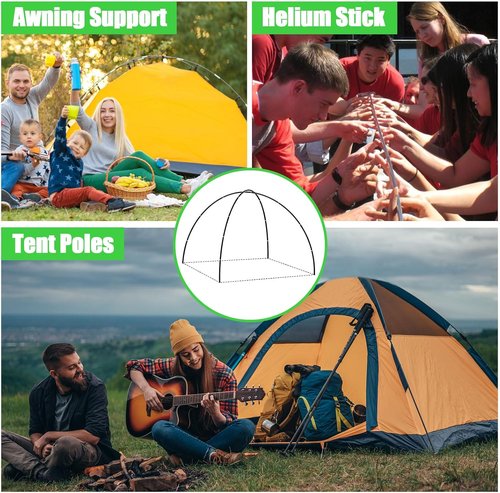 Fiberglass Tent Pole - Kids Tent Replacement Poles | Durable 8mm Repair Kit for Indoor & Outdoor Use - 2PCS x 13.1FT
