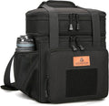 HSHRISH Expandable Large Tactical Lunch Box for Adults, Durable Insulated Lunch Bag with Shoulder Strap, Soft Cooler Bag for Men Work Outdoor Picnic Trips, 20 Can/16 L, Black