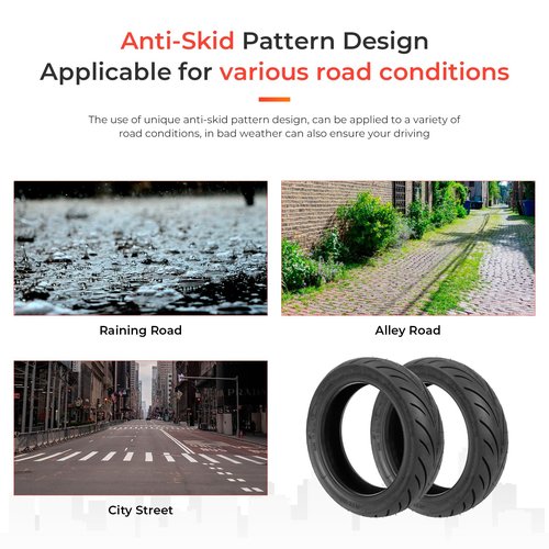 LUCK4U 10x2.30-6.5 Tire 10 Inch Tubeless Tire for NIU KQi2 Pro Electric Scooter Accessories Front Rear Spare Tire (2pcs)