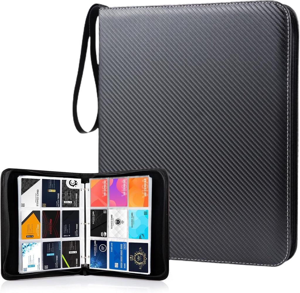 WOT Trading Card Binder - 900 Pocket Zippered Holder for Baseball & Football Cards | Double-Sided Design