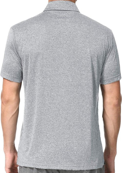 Alpha Dry Fit Golf Polo Shirt by Men’s | Light Grey, XXL, Regular Fit for Ultimate Comfort