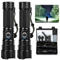 Rechargeable Flashlights High Lumens, 99,000 Lumen Super Bright Flashlight, 2pack Led High Powered Flash Light, Flashlight for Home, Camping, 5 Modes/12h Run Time for Outdoor, IPX6 Waterproof