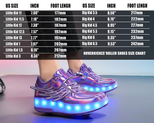 Roller Skate Shoes for Kids Boys Girls LED Roller Sneakers Light Up Fashion Flashing Wheels Shoes Rechargeable Purple