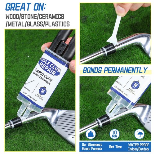 Swiffen 4 Packs Rapid Cure Golf Epoxy Set 10 Min Golf Club Repair Shaft Epoxy for Shafts Heads Drivers Putters Irons