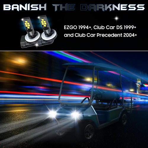10L0L Golf Cart Headlights Bulb for EZGO 1994-up, Club Car DS 1999-up and Precedent 2004-up, Replacement Golf Cart Headlight Bulb Kit for 12V Headlamps & Fog Lights, Pack of 2