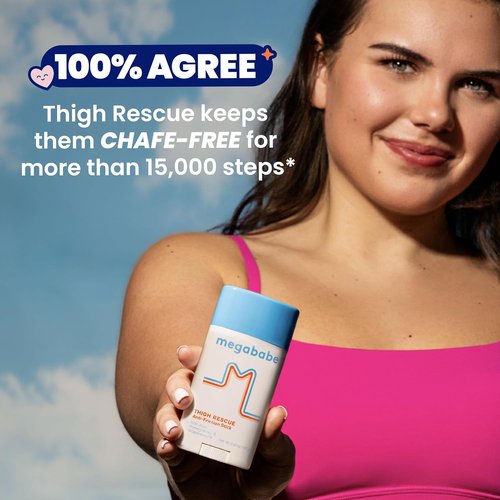 Megababe Thigh Rescue Anti-Chafe Stick - Prevent Skin Chafe & Irritation | Ideal for Thighs, Arms & Bra-Lines