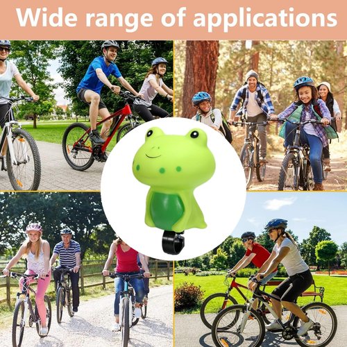 XMHBG Cute Frog Bike Bell - Loud & Clear Bicycle Handlebar Bell with Animal Design with Loud Crisp Clear Sound for Bike Accessories Decoration(Easy Installation)