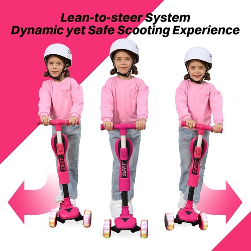 JOVA ZIFFY 2-in-1 Toddler Scooter - Foldable Light-Up 3-Wheel Scooter for Kids 3-12, Anti-Slip Deck, Adjustable Height