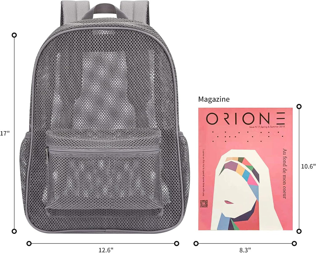 USPECLARE Heavy Duty Mesh Backpack - Semi-Transparent Design for College Students | Durable & Stylish