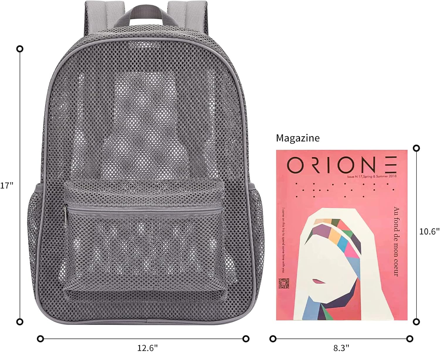 USPECLARE Heavy Duty Mesh Backpack - Semi-Transparent Design for College Students | Durable & Stylish