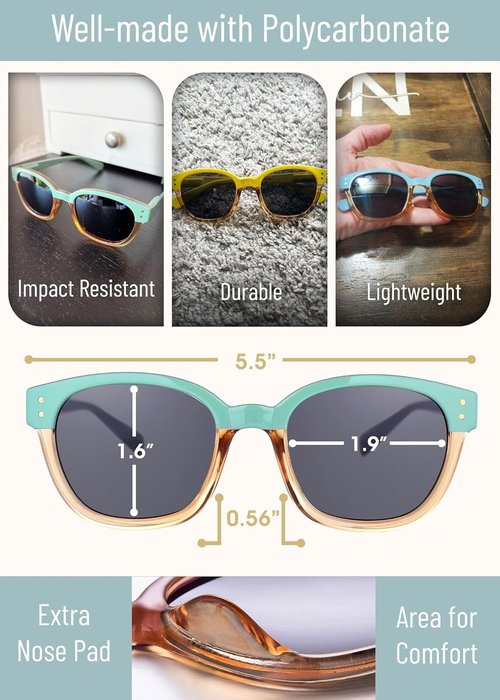 Leafael Polarized Sunglasses - Trendy Two-Tone Design | UV400 Protection, Retro Square Frame