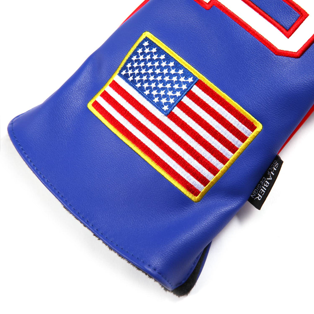 USA Stars and Stripes White Vintage Retro Patriotic Driver Fairway Hybird Wood Cover (Driver Cover)