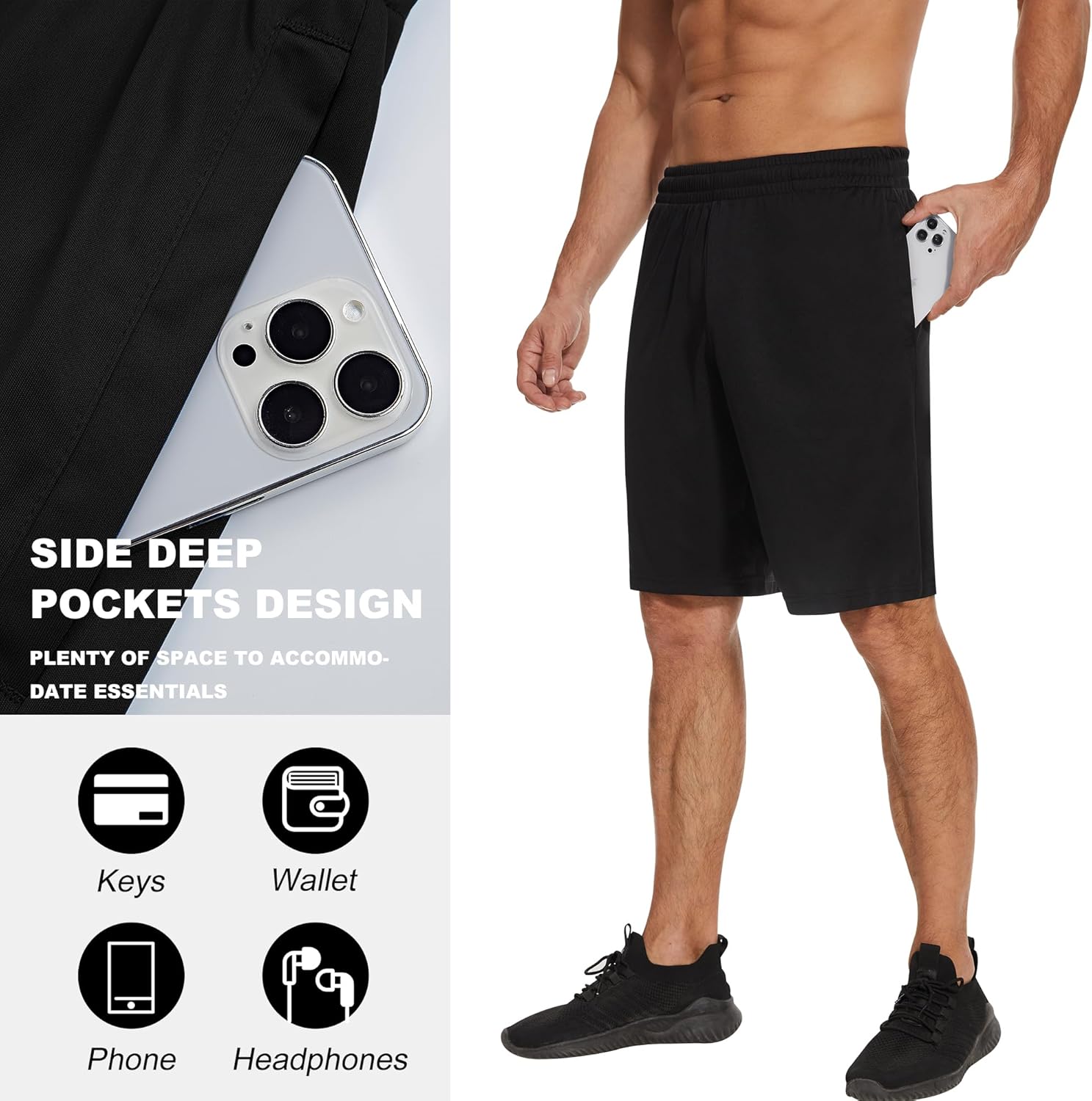 TVKSOM Men's Athletic Shorts - Quick Dry Basketball Shorts with Pockets & Elastic Waistband | 7 Pack
