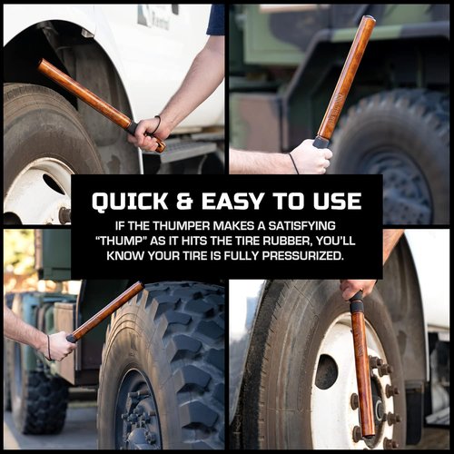 Big Rig Defense Hickory Stick Tire Thumper - Self Defense Bat for Truckers | Weighted Baton with Extra Grip