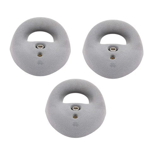 Atomik Rock Climbing Holds Set of 3 Large Bolt-On Jug Rings in Gray