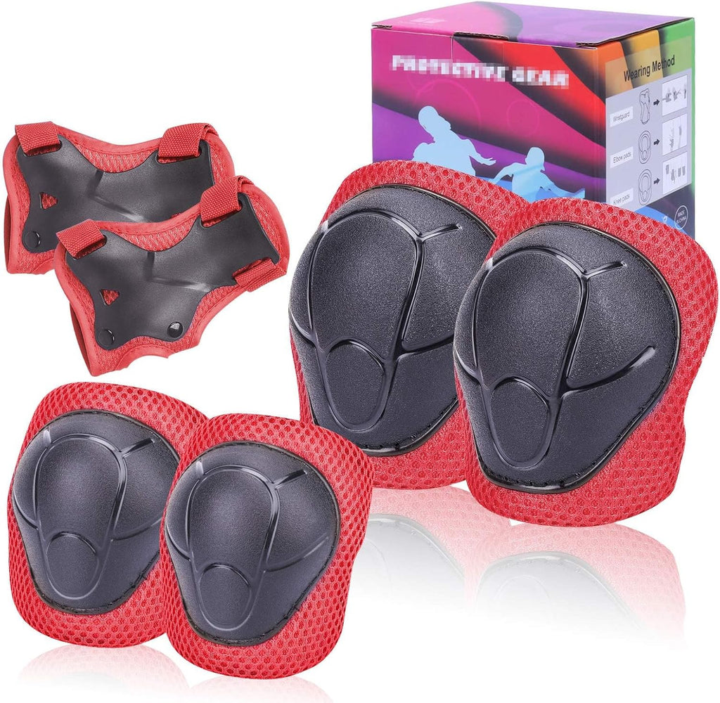 SHENMOREN Kids Protective Gear Set - 3-in-1 Knee, Elbow Pads & Wrist Guards for Ages 3-10 | Ideal for Skating, Cycling, Rollerblading, Scooters