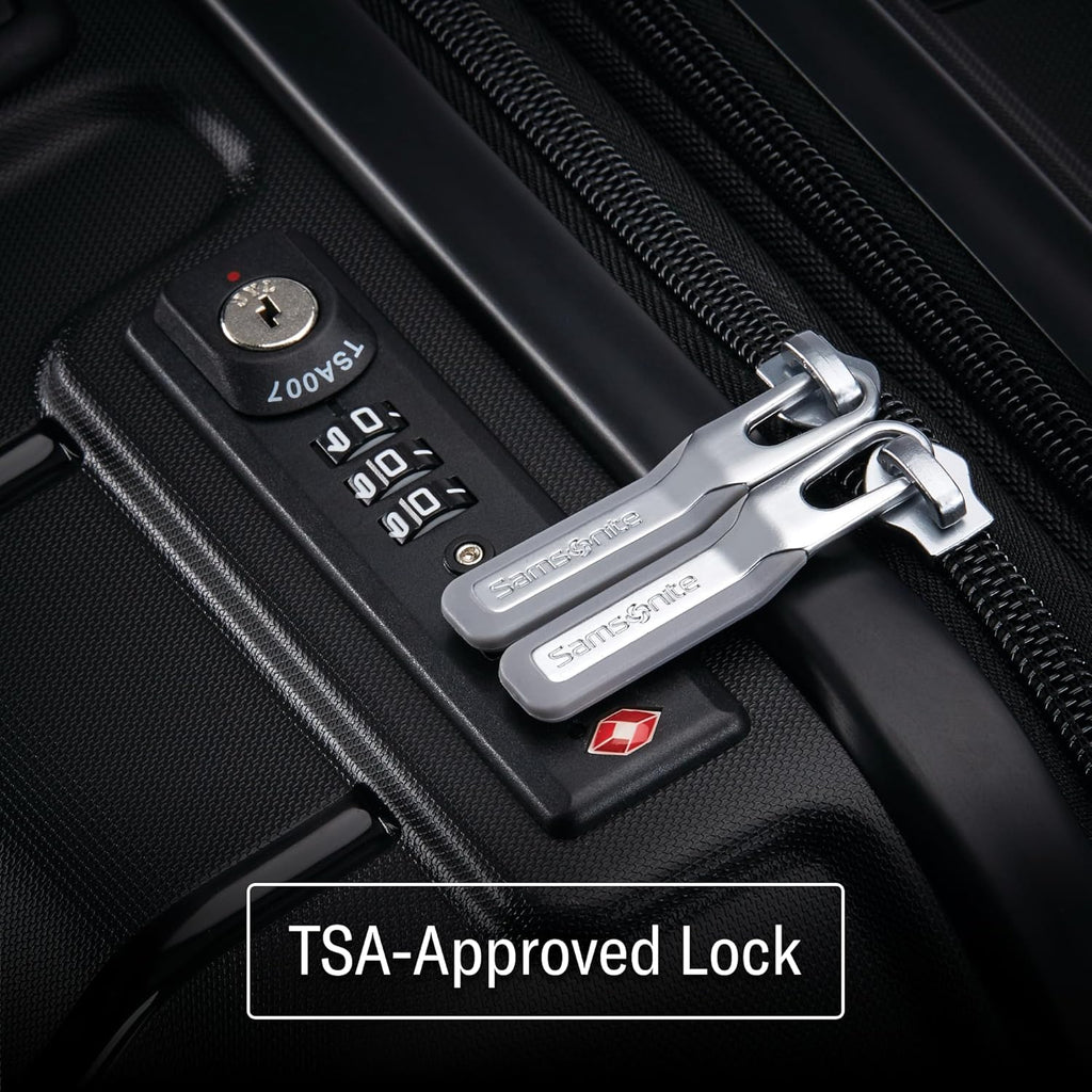 Samsonite Freeform Hardside Carry-On Luggage - TSA-Approved Expandable Suitcase with Spinner Wheels - Black