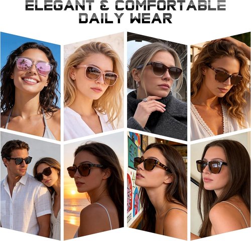 DANAMY Polarized Sunglasses for Women - Trendy Designer Mirrored UV400 Protection