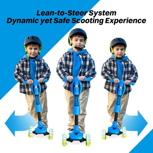 JOVA ZIFFY 2-in-1 Toddler Scooter - Foldable Light-Up 3-Wheel Design for Kids 3-12, Anti-Slip Deck, Adjustable Height