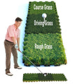 GAIARENA Tri-Turf Golf Hitting Mat Premium Indoor/Outdoor/Backyard Golfing Practice Mat for Home Golf Simulators, Thick EVA Foam Base & Tri-Turf Tiles Rough Driving Course Grass, Gift for Avid Golfers