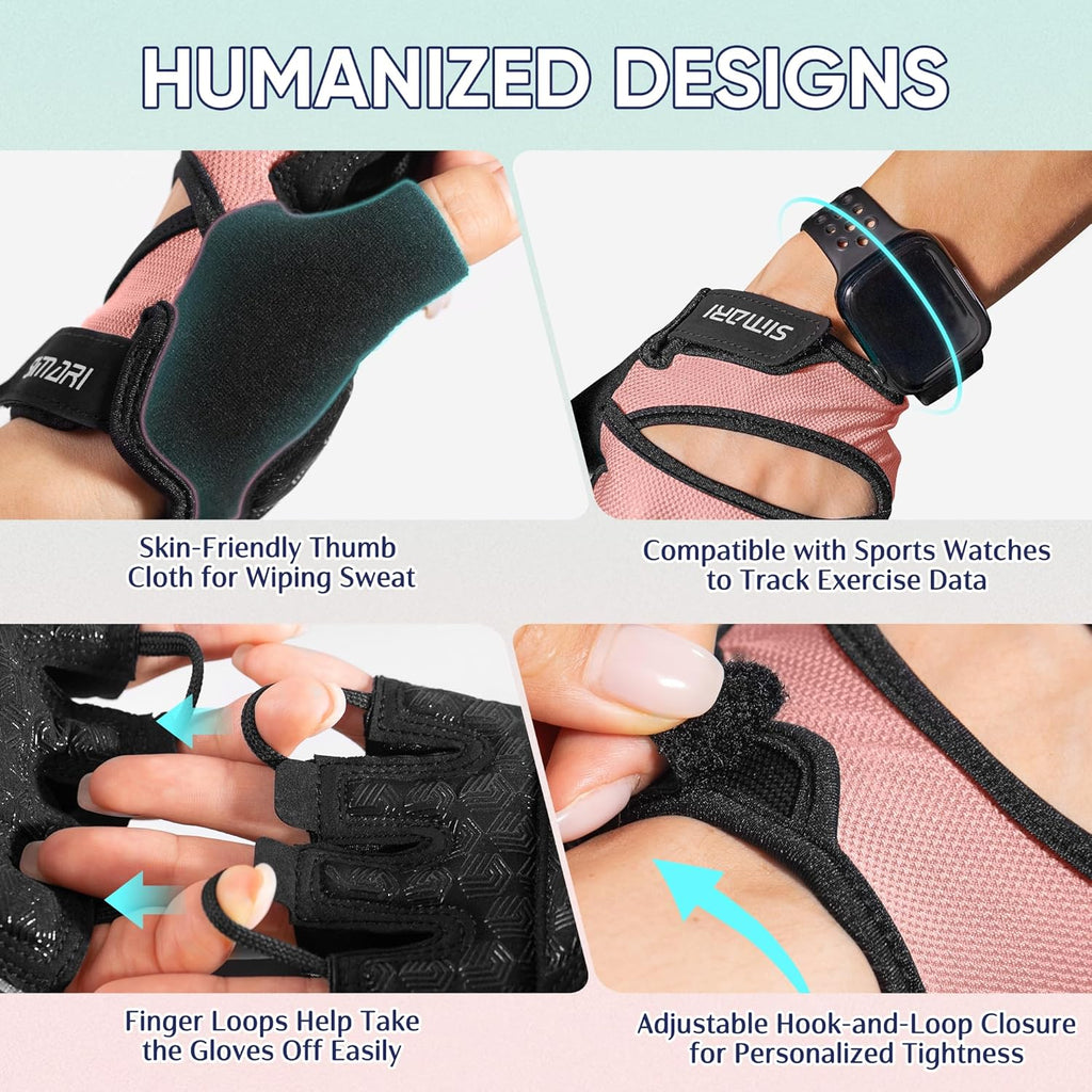 SIMARI Workout Gloves - Full Palm Protection & Strong Grip for Gym Training | Breathable & Cushioned