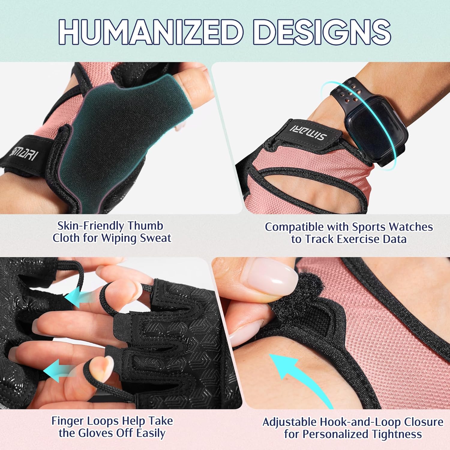 SIMARI Workout Gloves - Full Palm Protection & Strong Grip for Gym Training | Breathable & Cushioned
