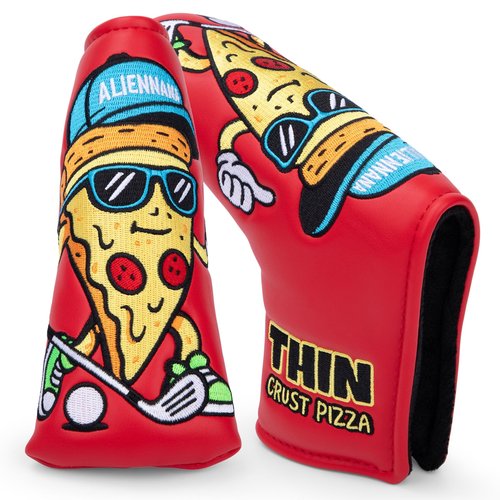 Golf Blade Putter Cover, Pizza Style Elegant Embroidery Premium Leather Blade Putter Headcover Putter Head Covers for Scotty Cameron Ping Taylormade Odyssey
