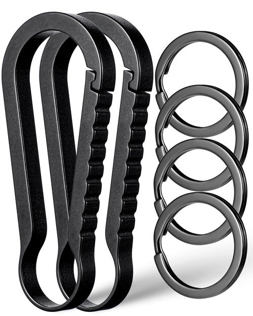 FEGVE Titanium Carabiner Keychain Clip, Small Key Holder Clip, Anti-Lost Quick Release Hook for Keys