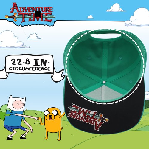 Adventure Time BMO Baseball Cap, Adult Flat Brim Snapback Hat, Adjustable, Turquoise, One Size