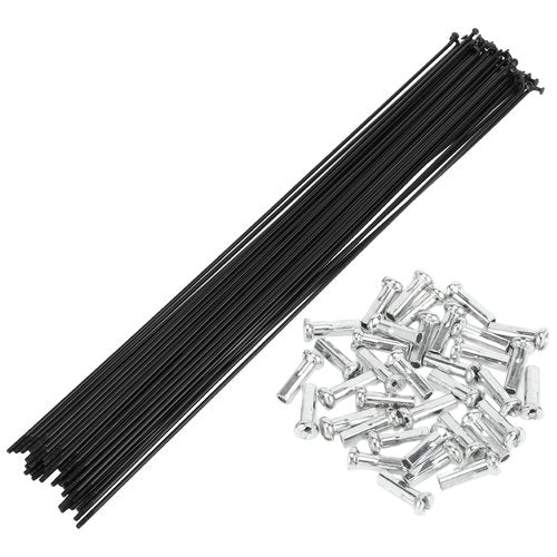 Motoforti Universal Bicycle Spokes Bike Wheel Spokes 14G 291mm Length Carbon Steel Black 1 Set