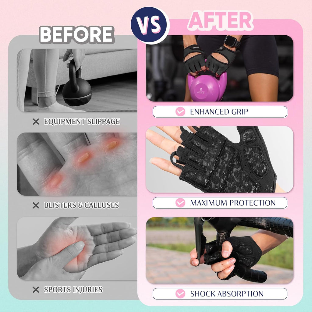 SIMARI Workout Gloves - Full Palm Protection & Strong Grip for Gym Training | Breathable & Cushioned