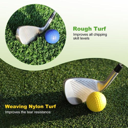 Xamanabu Foldable Golf Hitting Mat with 10mm EVA Base, Premium Dual-Turf Golf Practice Mat for Indoor/Outdoor Training, Simulator Swing and Chipping, Ideal Gift for Golfers, Men, Dad, Husband