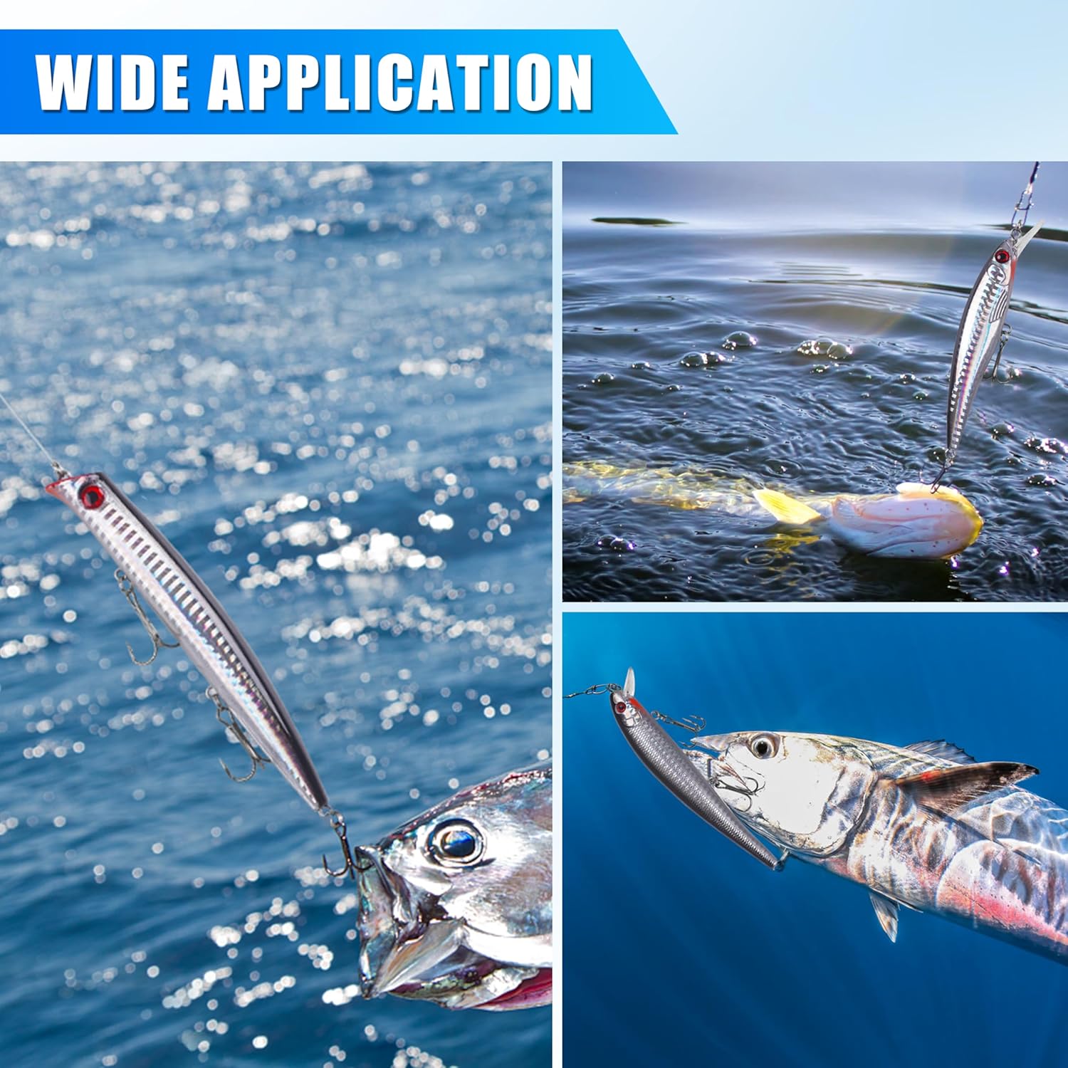 Skiennix Saltwater Fishing Lures Kit - 6pcs Deep Diving Jerkbait & Crankbait Plugs for Ocean Fishing